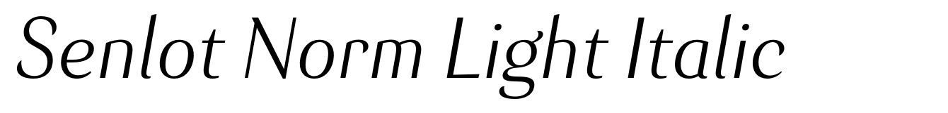 Senlot Norm Light Italic